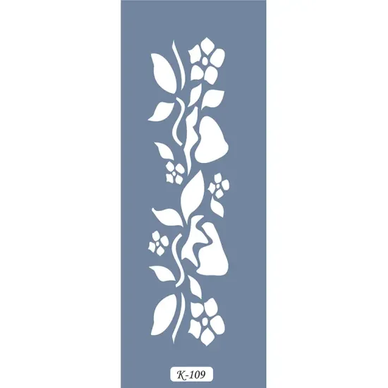 K109 6x20 Bordür Model Çiçek Stencil