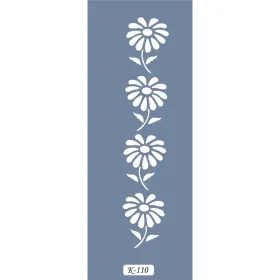 K110 6x20 Bordür Model Çiçek Stencil
