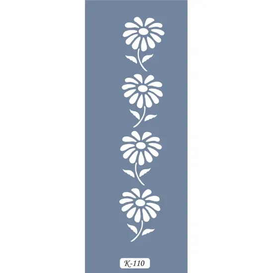 K110 6x20 Bordür Model Çiçek Stencil