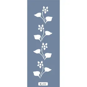 K111 6x20 Bordür Model Çiçek Yaprak Stencil