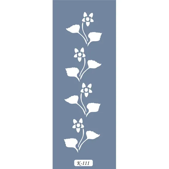 K111 6x20 Bordür Model Çiçek Yaprak Stencil