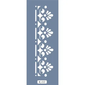 K112 6x20 Bordür Model Çiçek Desenli Stencil