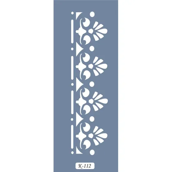 K112 6x20 Bordür Model Çiçek Desenli Stencil