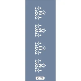 K113 6x20 Bordür Model Etnik Desen Stencil