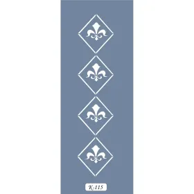 K115 6x20 Bordür Model Desenli Kare Stencil