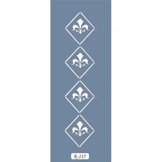 K115 6x20 Bordür Model Desenli Kare Stencil