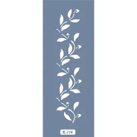 K116 6x20 Bordür Model Yaprak Dal Stencil