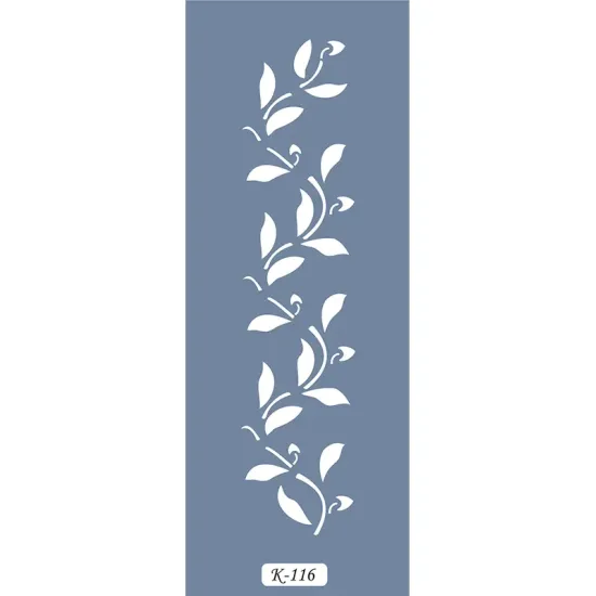 K116 6x20 Bordür Model Yaprak Dal Stencil