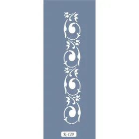 K120 6x20 Bordür Model Floral Desen Stencil