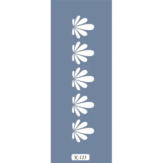 K123 6x20 Bordür Model Yaprak Stencil