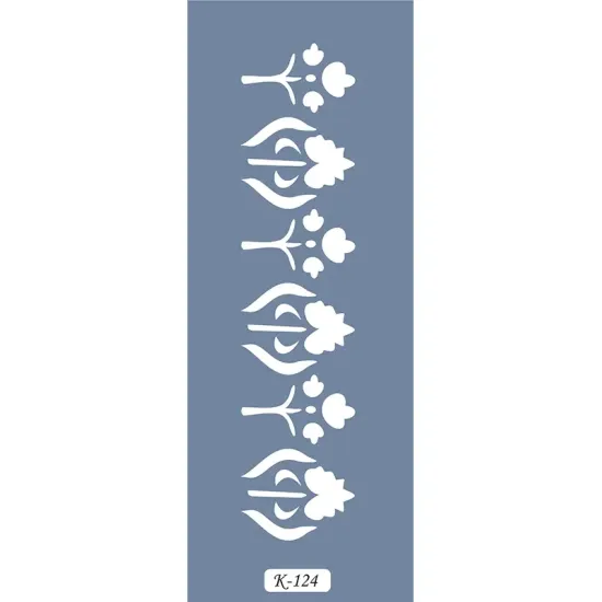 K124 6x20 Bordür Model Çiçek Stencil