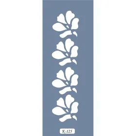 K125 6x20 Bordür Model Çiçek Desen Stencil