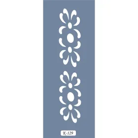 K129 6x20 Bordür Model Çiçek Desenli Stencil