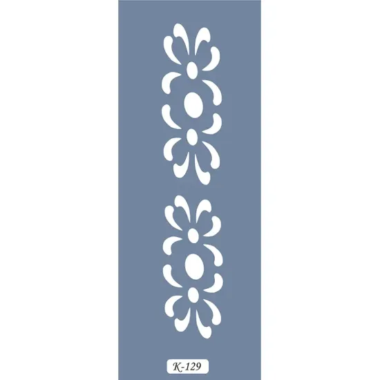 K129 6x20 Bordür Model Çiçek Desenli Stencil