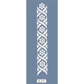 K133 6x20 Bordür Model Çiçek Bordür Stencil