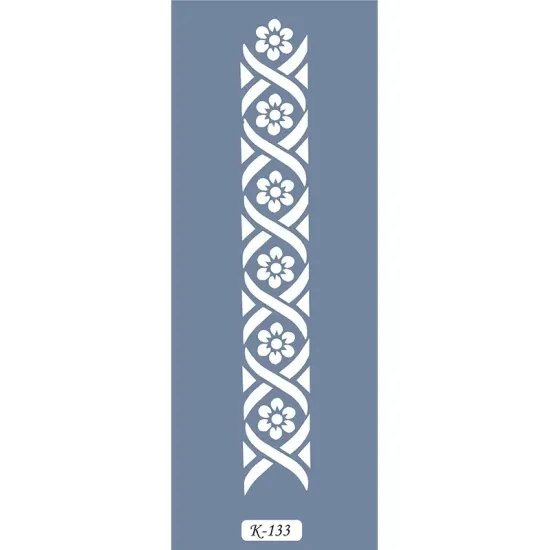 K133 6x20 Bordür Model Çiçek Bordür Stencil
