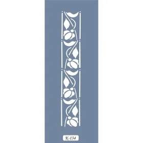 K134 6x20 Bordür Model Çiçek Şerit Stencil