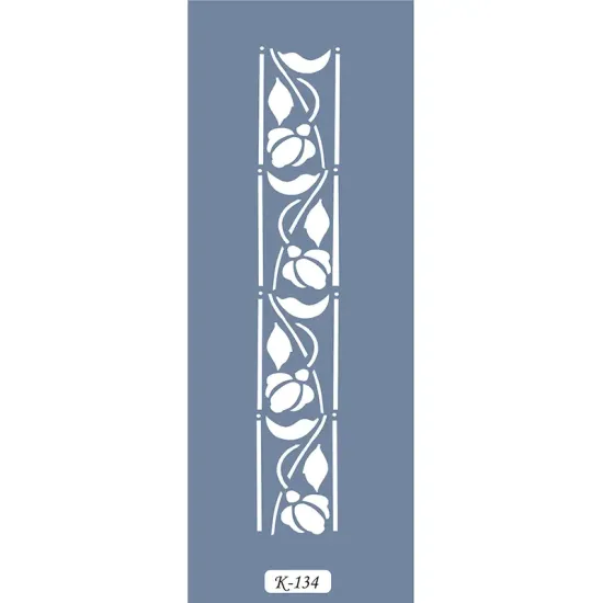 K134 6x20 Bordür Model Çiçek Şerit Stencil