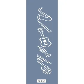 K138 6x20 Bordür Model Müzik Enstrümanı Stencil