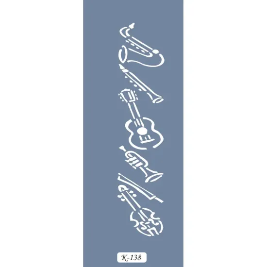 K138 6x20 Bordür Model Müzik Enstrümanı Stencil