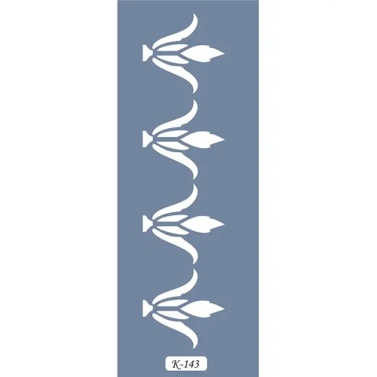 K143 6x20 Bordür Model Çiçek Desen Stencil