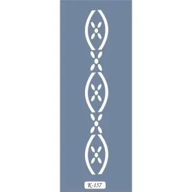 K157 6x20 Bordür Model Geometrik Çiçek Stencil