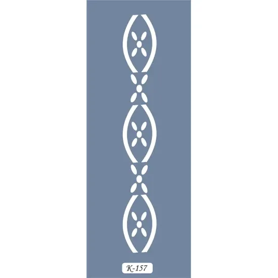 K157 6x20 Bordür Model Geometrik Çiçek Stencil