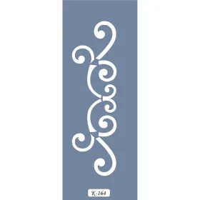 K164 6x20 Bordür Model Dekoratif Kıvrım Stencil