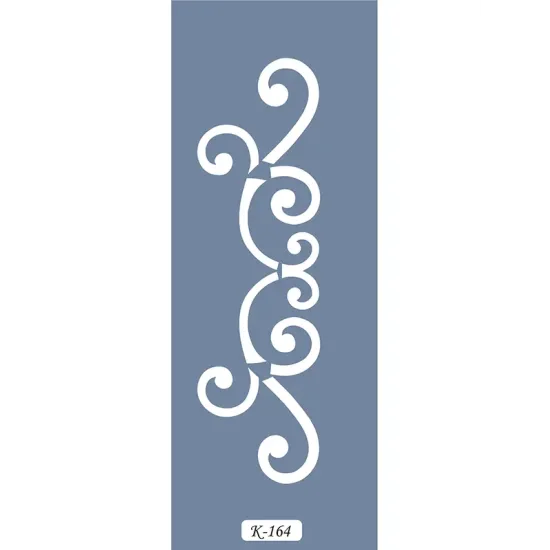 K164 6x20 Bordür Model Dekoratif Kıvrım Stencil