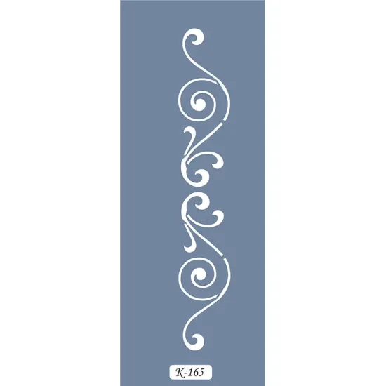 K165 6x20 Bordür Model Dekoratif Kıvrımlar Stencil