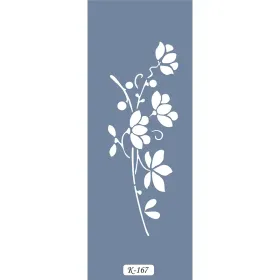 K167 6x20 Bordür Model Çiçek Desen Stencil