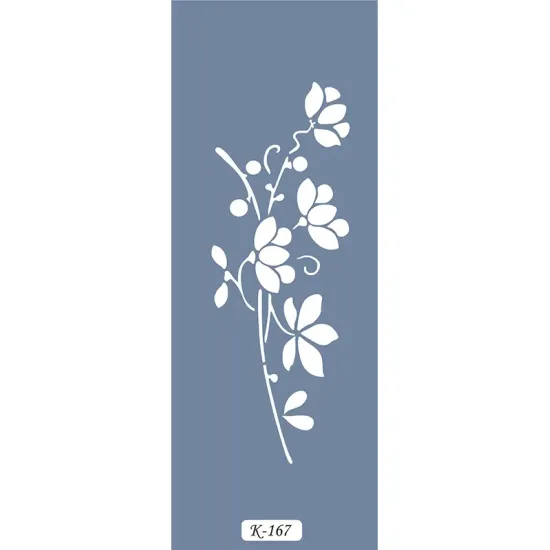 K167 6x20 Bordür Model Çiçek Desen Stencil