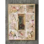 Atölye Tasarımı Vintage Kolaj Aynalı Ahşap Karo Pano - 46x35 cm