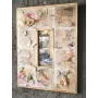 Atölye Tasarımı Vintage Kolaj Aynalı Ahşap Karo Pano - 46x35 cm