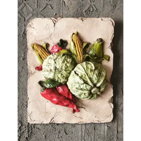 Atölye Tasarımı Lahanalı Sebze Kabartmalı Pano - 28 cm