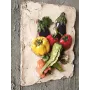 Atölye Tasarımı Patlıcanlı Sebze Kabartmalı Pano - 28 cm