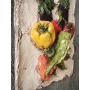 Atölye Tasarımı Patlıcanlı Sebze Kabartmalı Pano - 28 cm