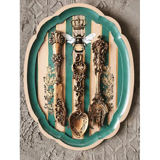 Atölye Tasarımı Kraliyet Arısı Temalı Mutfak Panosu - 40x30 cm