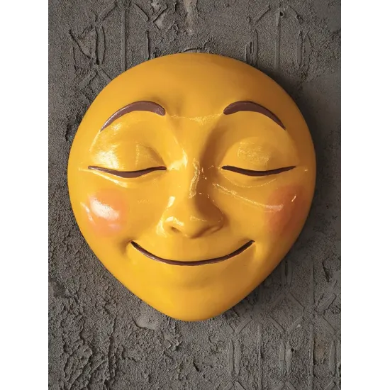 Atölye Tasarımı Gülen Yüz Duvar Maskı - 30x28 cm