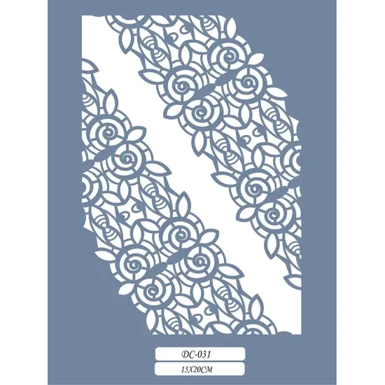 DC31 Floral Dantel Model Stencil 15x20cm
