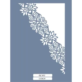 DC32 Floral Dantel Model Stencil 15x20cm
