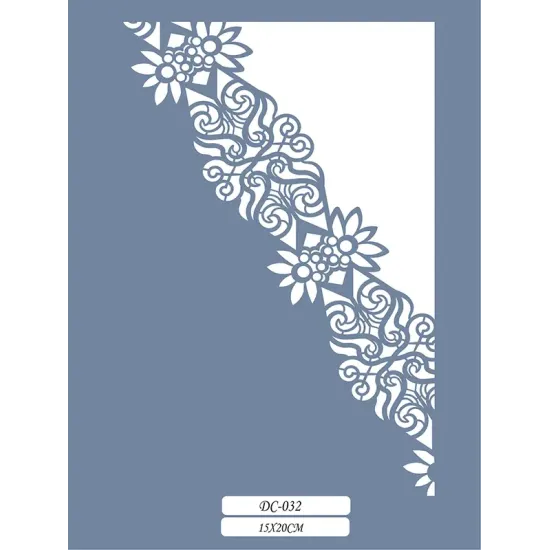 DC32 Floral Dantel Model Stencil 15x20cm