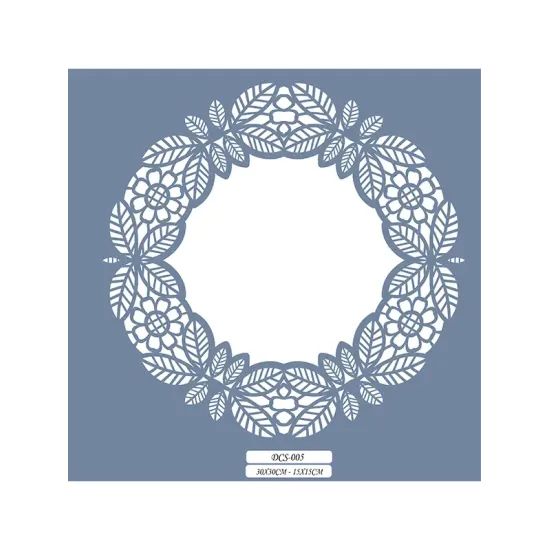 DCS05 Floral Dantel Model Stencil 15x15cm