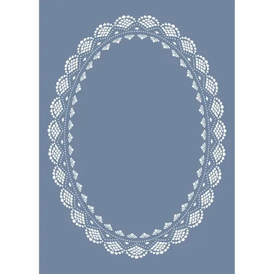 DS10 Oval Dantel Model Stencil 25x35cm