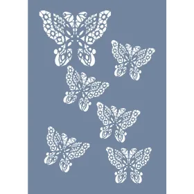 DS19 Kelebek Dantel Model Stencil 25x35cm