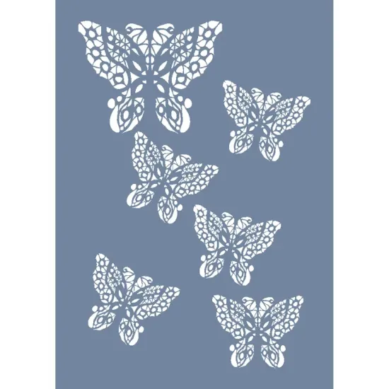 DS19 Kelebek Dantel Model Stencil 25x35cm