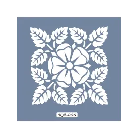 KA06 Floral Fayans Desen Stencil 22x22cm