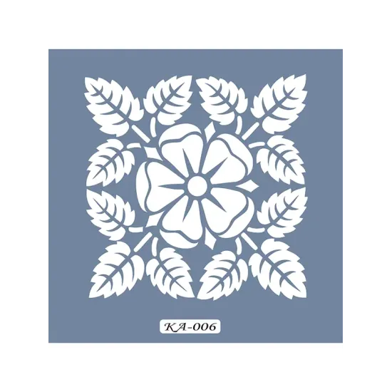 KA06 Floral Fayans Desen Stencil 22x22cm