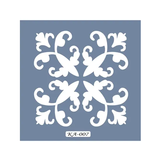 KA07 Floral Fayans Desen Stencil 22x22cm