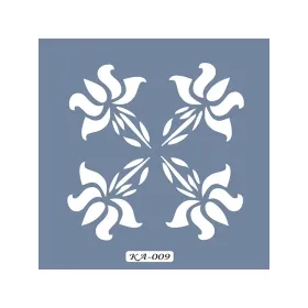 KA09 Floral Fayans Desen Stencil 22x22cm